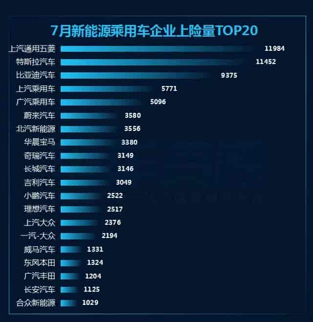 2020前7月新能源乘用車分析：A00級車型綻放光芒 造車新勢力發展向好